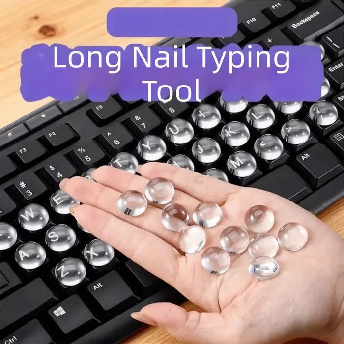 Autocollants de clavier en silicone transparents pour doigts longs
