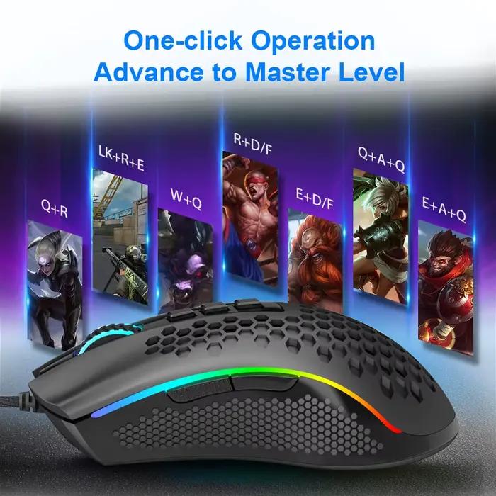 Redragon Tempête M808 USB filaire RGB Gaming Mouse 12400 DPI jeu programmable souris rétro-éclairage ergonomique