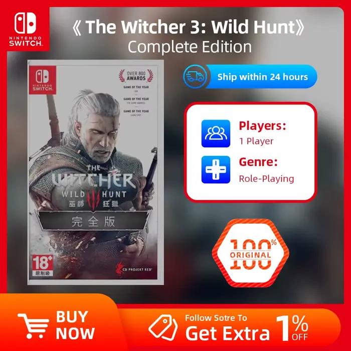 Offres de jeux Nintendo Switch - The Witcher 3 Wild Hunt Edition complète (2 DLC inclus) - Cartouche physique