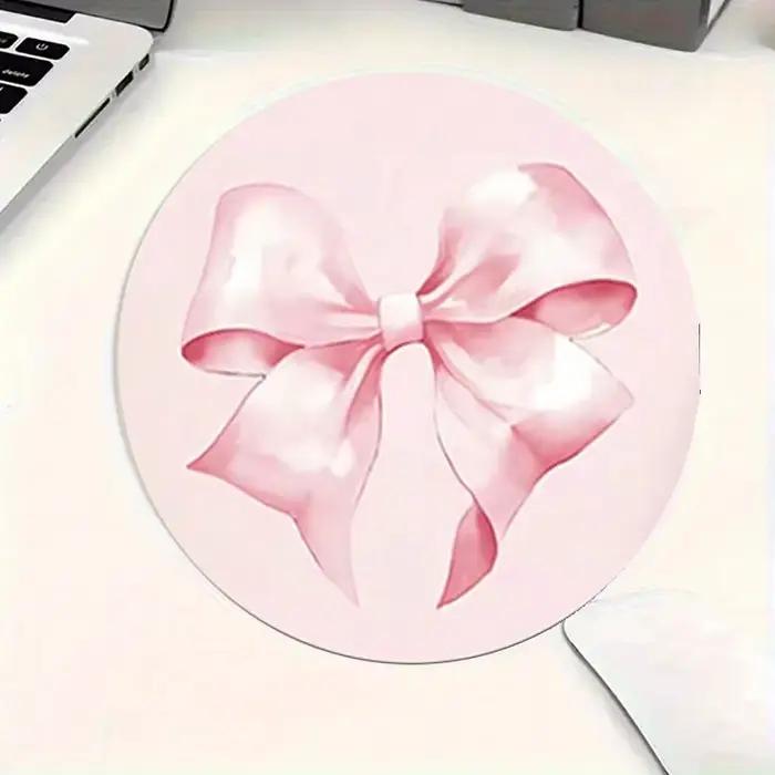 Tapis de souris rose à nœud