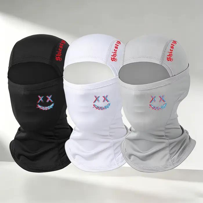 [SHIESTY Balaclava Hat] - Conception respirante en soie glacée et motif Grimace, idéale pour les sports de plein air, les couvre-chefs et les masques de ski