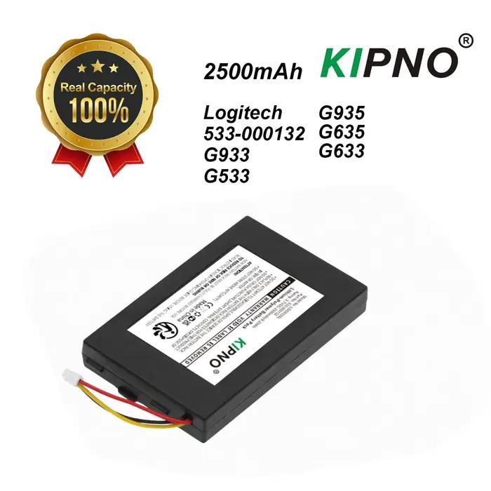Batterie pour casque sans fil KIPNO 2500mAh Logitech 533-000132 G933 G533 G935 G635 G633