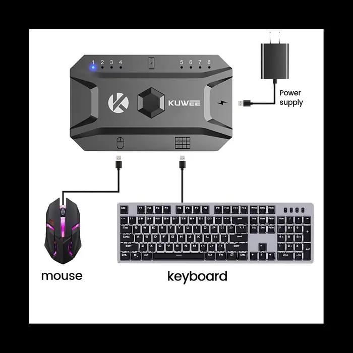 Hub Bluetooth USB 5.0 convertisseur clavier et souris filaires vers adaptateur Hub sans fil prenant en charge 8