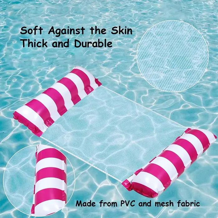 Gonflable pliable flottant rangée piscine fête eau hamac Air matelas Pvc rayure eau flottant tapis gonflable