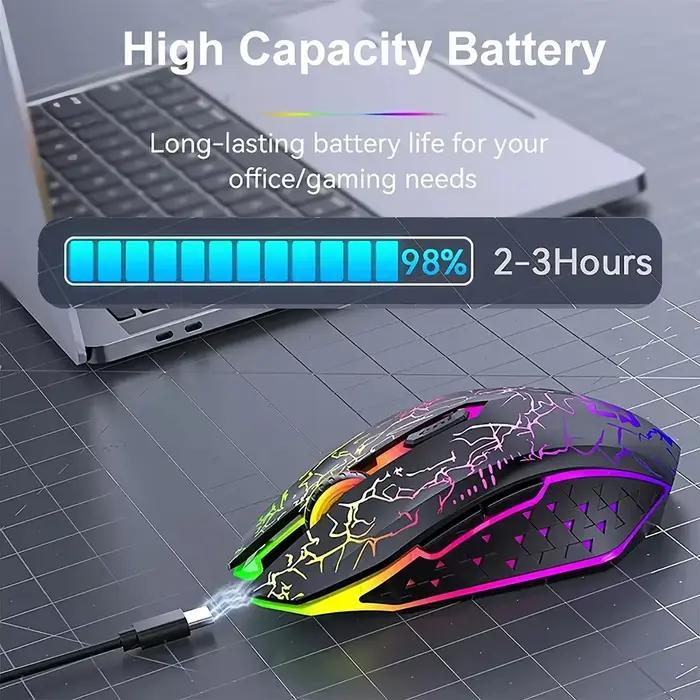 Souris sans fil Bluetooth 5.2 RGB 2.4G
