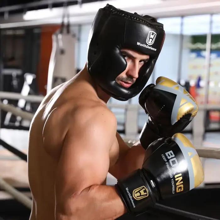 Casque De Kick Boxing pour hommes et femmes, PU karaté Muay Thai Guantes De Boxeo, combat gratuit MMA Sanda, équipement d'entraînement pour adultes et enfants