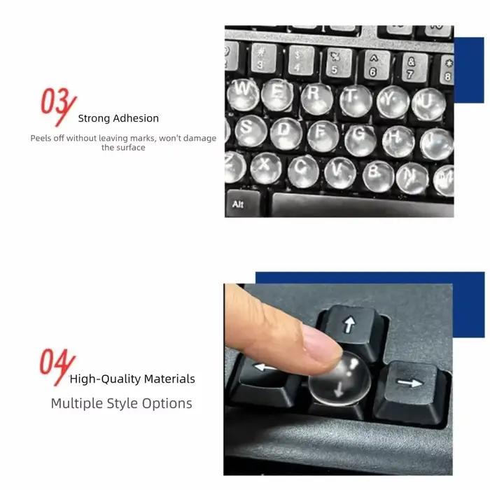 Autocollants de clavier en silicone pour doigts longs