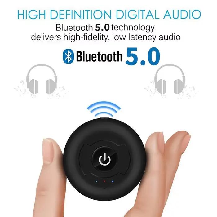 OURSHAR Transmetteur audio Bluetooth multipoint Adaptateur sans fil stéréo haute-fidélité à faible latence Connecter 2 écouteurs 3.5 pour la télévision