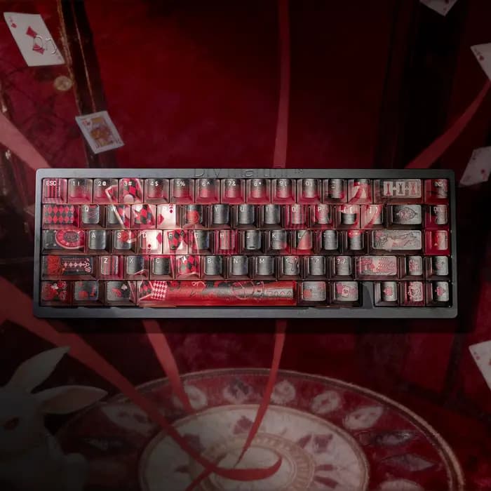 119 touches perdues Alice thème Keycaps Transparent Keycaps PC Keycap Original Cherry clavier UV KeysMade68 Mad68 Wooting 60