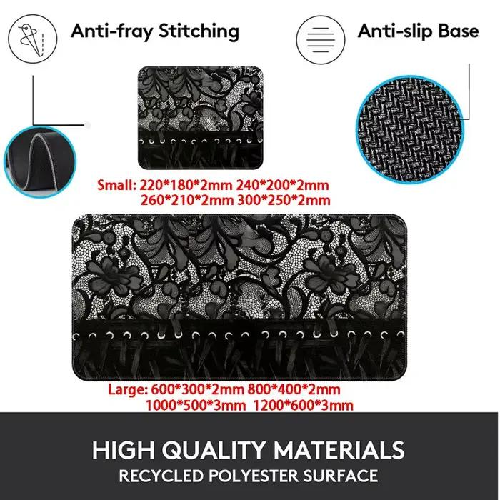 Tapis de souris en dentelle à fleurs