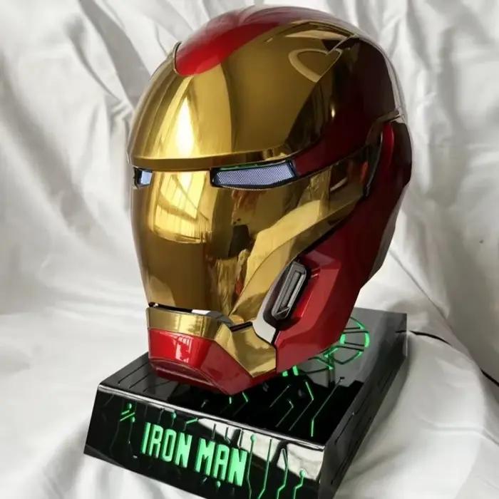 Casque Iron Man Mk5 1/1, portable et transformable, ouverture et fermeture électriques à commande vocale, objet de collection et de décoration