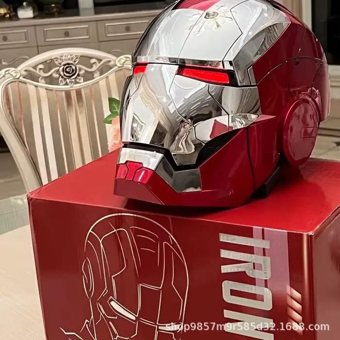 Casque Iron Man Mk5 électrique, modèle Mk50, multi-pièces, ouverture et fermeture, commande vocale, yeux fonctionnels, cadeau pour enfants et adultes