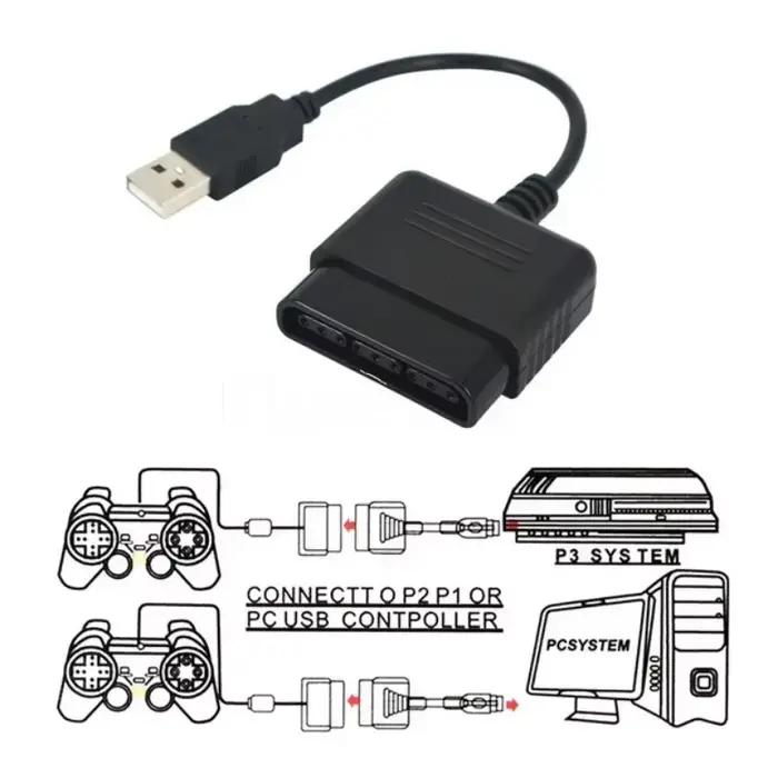 Câble convertisseur adaptateur USB pour contrôleur de jeu pour PS2 vers PS3 PC accessoires de jeu vidéo