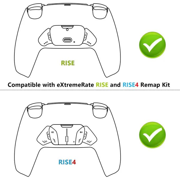 EXtremerate Performance poignée caoutchoutée coque arrière redessinée pour contrôleur PS5 RISE Remap Kit
