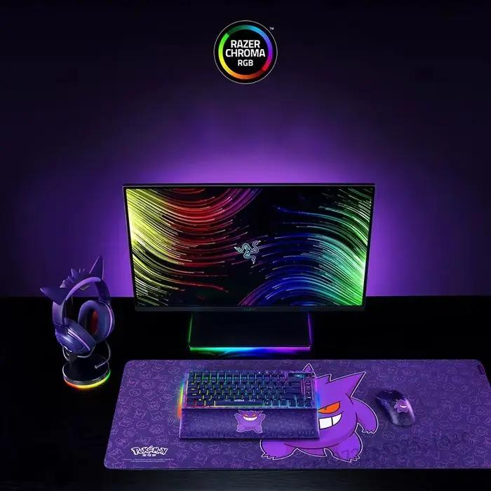 Razer Pokemon Gengar Edition RGB Kraken Kitty V2 Casque de jeu USB filaire - Pilotes TriForce 40 mm - Micro cardioïde hypercléaire