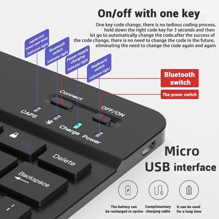 Mini clavier Bluetooth sans fil