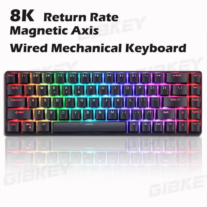 Clavier mécanique de jeu à axe magnétique rétro-éclairage rvb 8K taux de retour commutateur d'échange à chaud gamme de touches personnalisées claviers de jeu e-sports