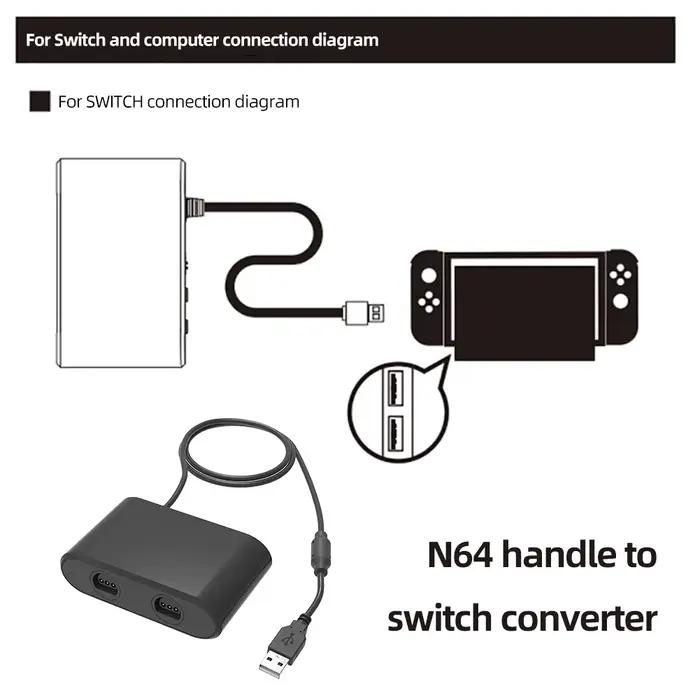 Convertisseur adaptateur USB pour manette Nintendo Switch 64