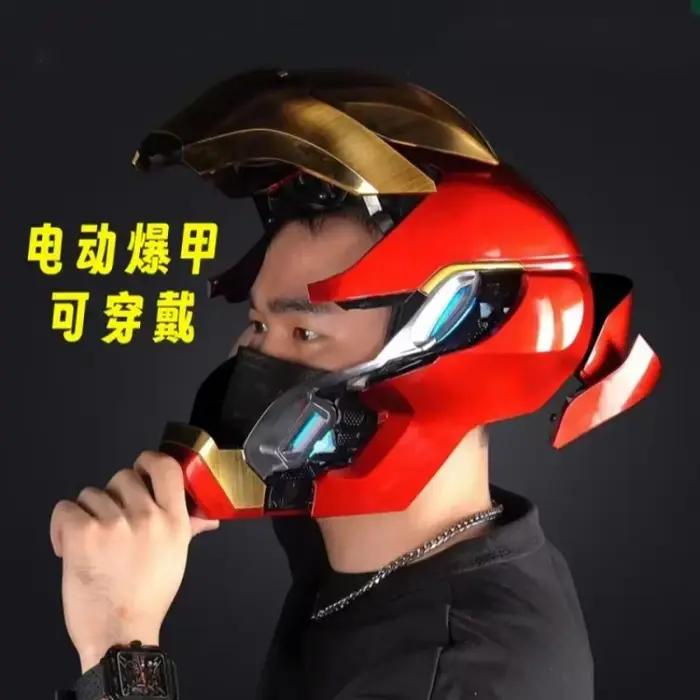 Casque Iron Man 1/1 Mk5 Mk50 Mk17, portable et transformable, ouverture et fermeture électriques activées par la voix de Jarvis, collection