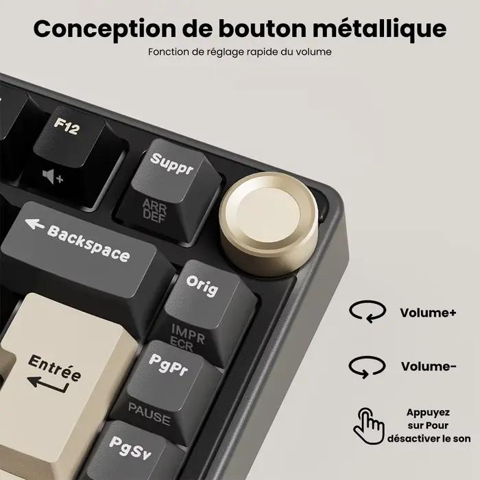 Royal Kludge RK R75 clavier de jeu filaire 80 touches 80% joint rvb rétro-éclairé