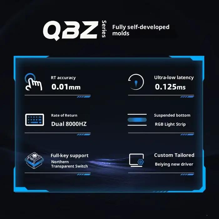 IPI QBZ65 clavier de jeu commutateur magnétique 8000Hz taux d'orientation 0.15ms Ultra faible latence RT0.01 boîtier en aluminium CNC double noyau 8K