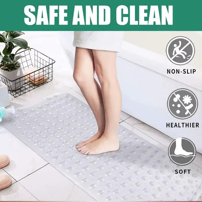 Non-ald-Polymères de bain rectangulaires en PVC, massage doux, ventouse antibactérienne, polymères de douche pour enfants, tout-petits et personnes âgées