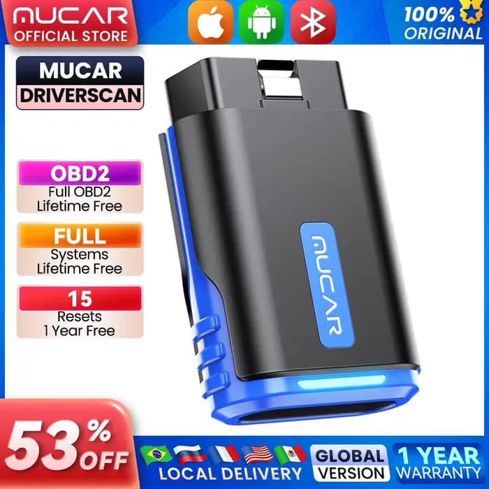MUCAR Driverscan outils de Diagnostic automobile Obd 2 Scanner toutes les voitures lecteur de Code système complet 15 réinitialisations outil d'analyse bidirectionnel
