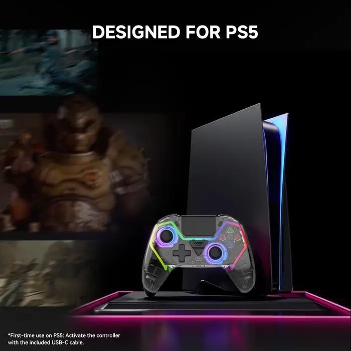 Contrôleur sans fil Transparent HG-04D pour PS5/PC/iOS/Android/Steam avec BT 5.3