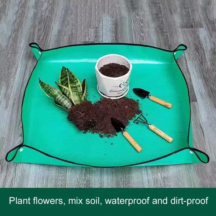 Tapis de jardinage imperméable pour repotage, tapis carré pour plantes, pliable, anti-salissure
