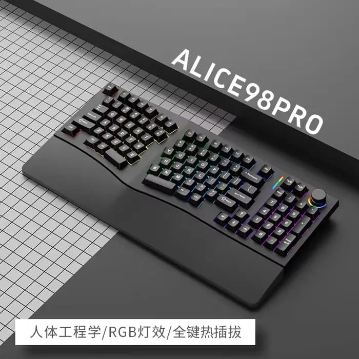 Feker-Clavier de jeu ergonomique filaire ou sans fil AlSTR98 Pro, RVB, claviers mécaniques, échange à chaud, prise en charge personnalisée VIA QBrosKeyboard, PC