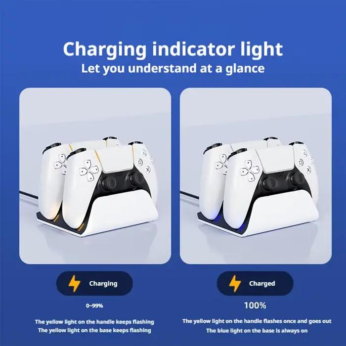 Station de charge rapide pour contrôleurs PS5 sans fil design moderne multicolore pour gamer professionnel et débutant occasions spéciales