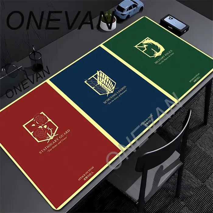 Tapis de Souris XXL Gaming Attack on Titan Anime avec Bordures Renforcées pour Ordinateur Portable et Clavier