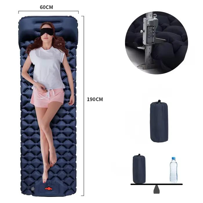 Matelas de camping gonflable avec oreiller, tapis de couchage auto-gonflant pour le tourisme en plein air, la randonnée et l'escalade