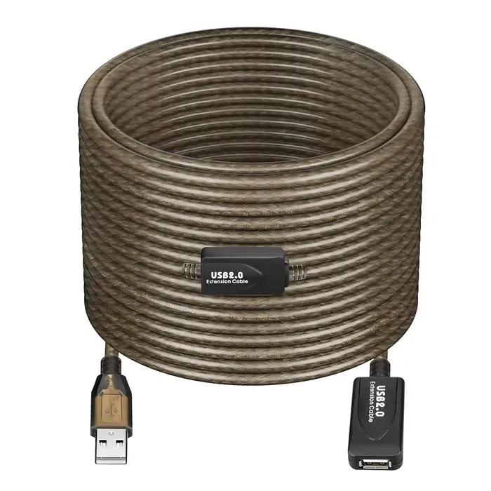 Câble d'extension USB 2.0 haute vitesse 5m 10m 15m 20m répéteur actif pour ordinateur imprimante et autres périphériques USB occasions professionnelles et personnelles