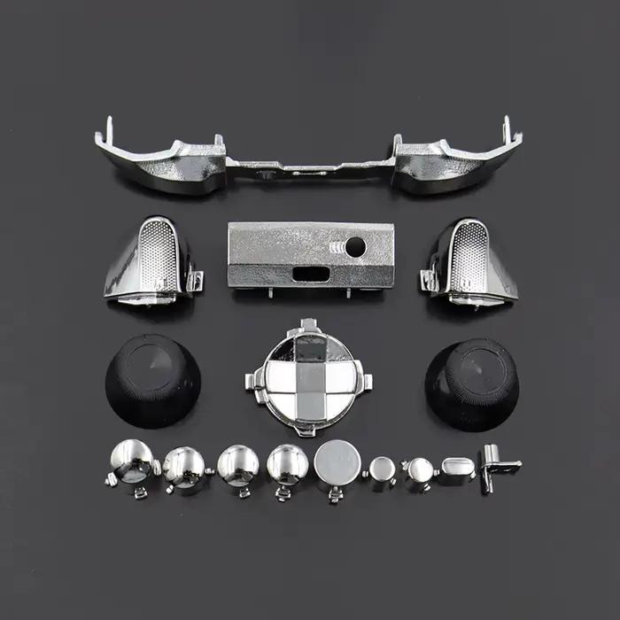 Kit de modification complet Chrome pour manette Xbox Series S/X - Boutons LB RB RT LT ABXY D-Pad et gâchettes améliorés