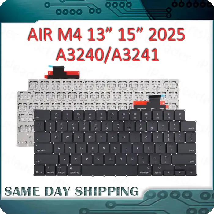 2025 M4 A3240 A3241 clavier pour MacBook Air 13 "15" US UK anglais français allemand espagnol italien suédois norvégien portugais