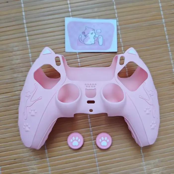 Ensemble de coques de manette en silicone Patte de chat avec capuchons de pouce