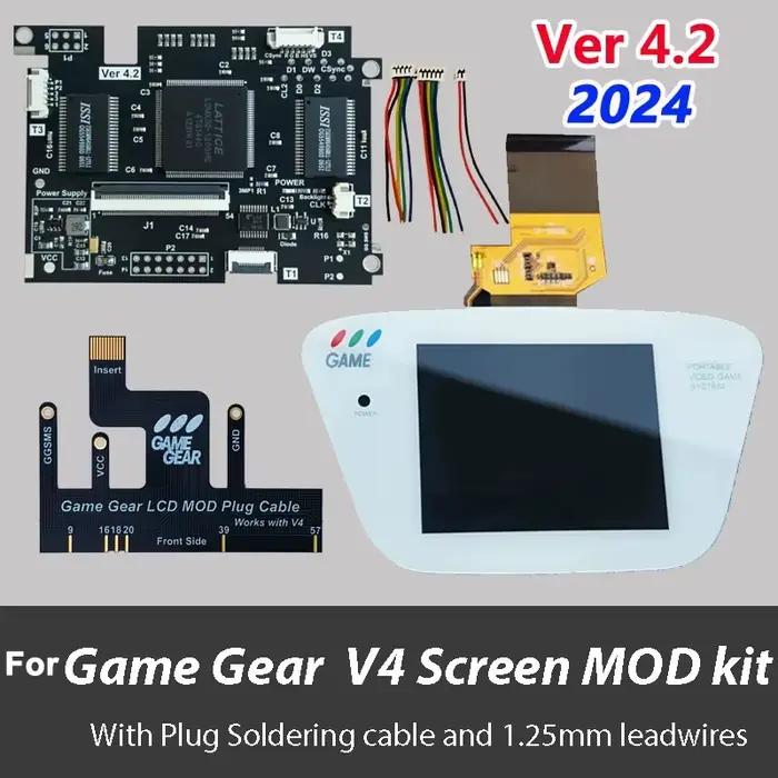 Kit d'écran LCD Full Display HighLit pour console Game Gear GG V4.2 avec sortie VGA et luminosité réglable