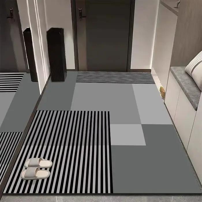VIKAMA – tapis de sol de cuisine en velours, antidérapant, absorbant l'eau, résistant à l'huile, séchage rapide, salle de bain et toilettes, décoration de maison en cristal