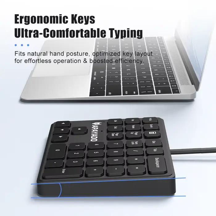 Clavier numérique filaire 34 touches USB T35 avec touches fléchées