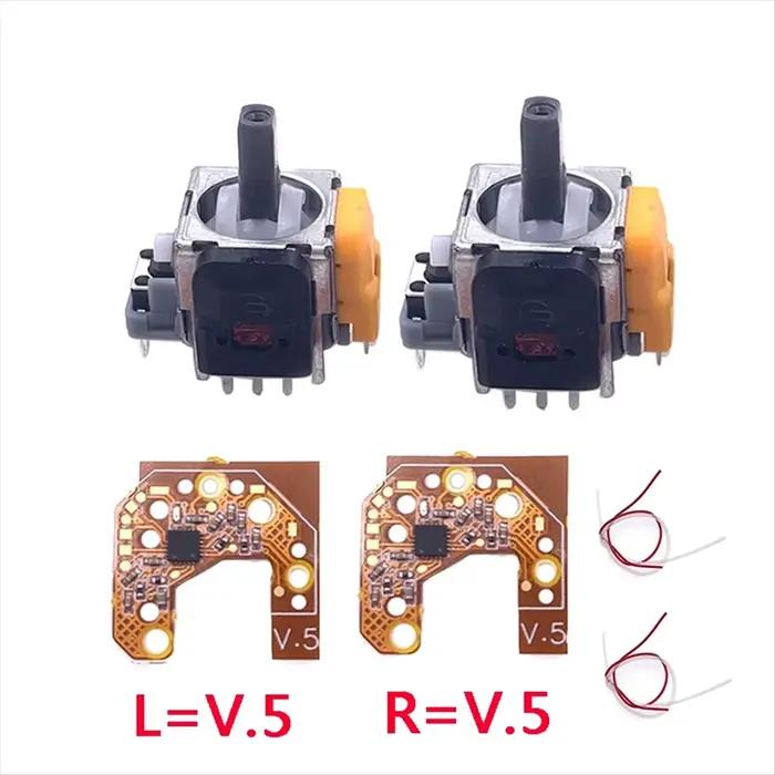 [B63C] 2 pièces Joystick Hall + carte de calibrage pour manette de jeu PS4 effet