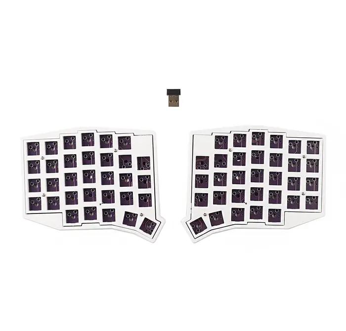 YMDK Sofle 2.4Ghz sans fil Split 64 ergonomique échangeable à chaud 60% disposition 3D PLA flacon tous les touches Programmable clavier de jeu Kit
