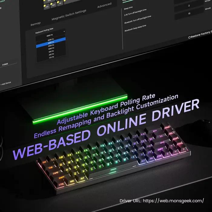 Akko MonsGeek FUN68 HE clavier magnétique 65% déclencheur rapide 0.005mm 8000Hz ARGB USB/clavier de jeu personnalisé sans fil pour Gamer
