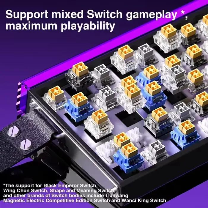 AULA HERO 68 HE e-sports jeu clavier à interrupteur magnétique 60% filaire rvb échange à chaud 8K taux de retour