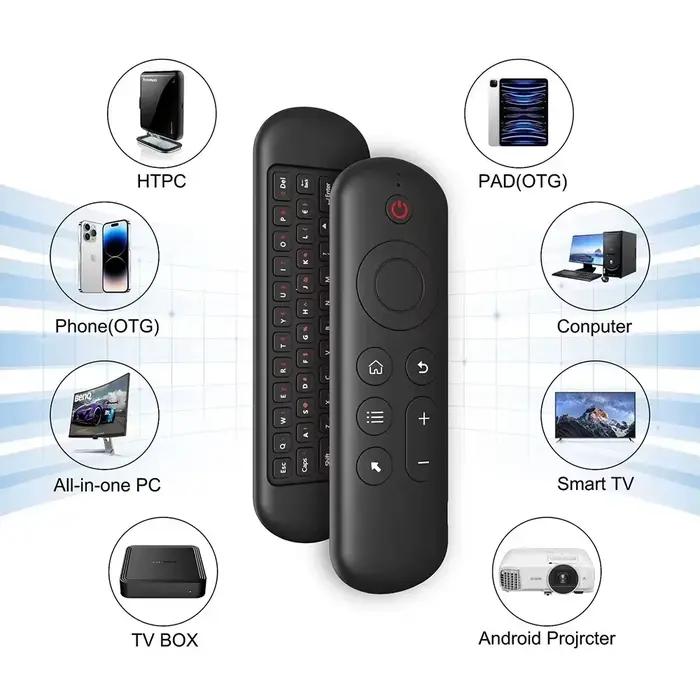 2.4GHz sans fil M5 Air Mouse BT 5.2 Mini clavier rétro-éclairé télécommande IR apprentissage