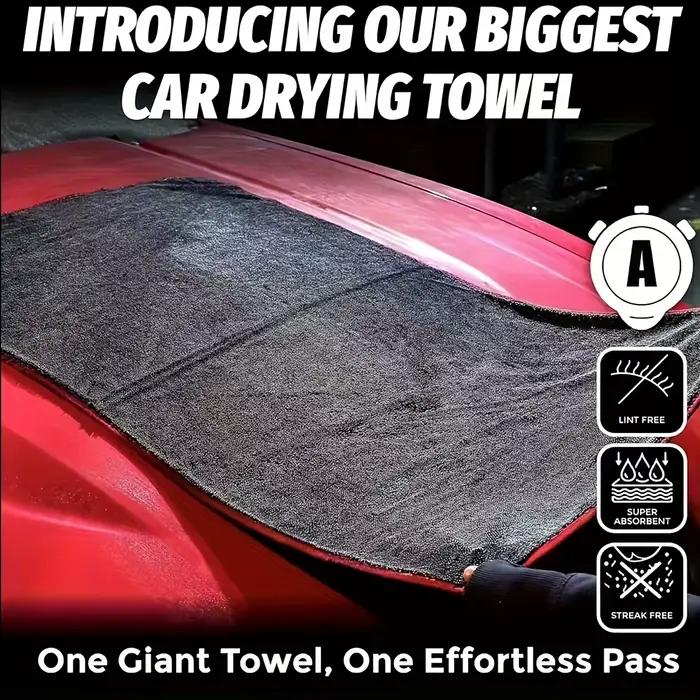 Serviette de voiture ultra absorbante XXL, serviette de séchage en microfibre extra large - Technologie ultra absorbante épaissie avec design à anneaux torsadés