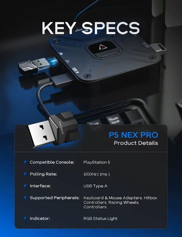Adaptateur clavier-souris pour PS5