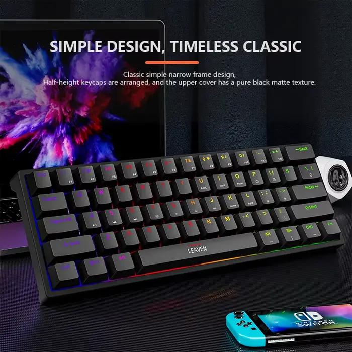 K620 Mini clavier mécanique de jeu 61 touches rvb Hotswap type-c