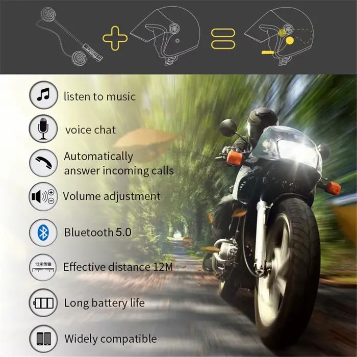 Casque de moto Bluetooth 5.0 BT11, casque sans fil pour la conduite, anti-interférence, mains libres, haut-parleur étanche