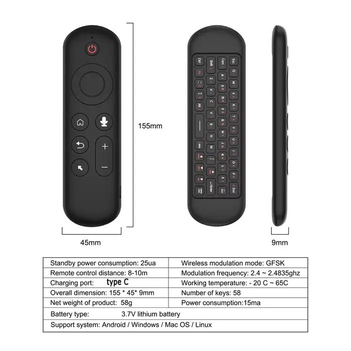 Gyroscope vocal Air Mouse avec télécommande